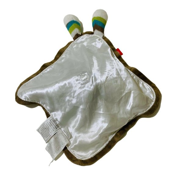 Baby Starters Rattle Security Blanket Lovey Sock Monkey White 12" x 12" 2011 - Picture 4 of 6